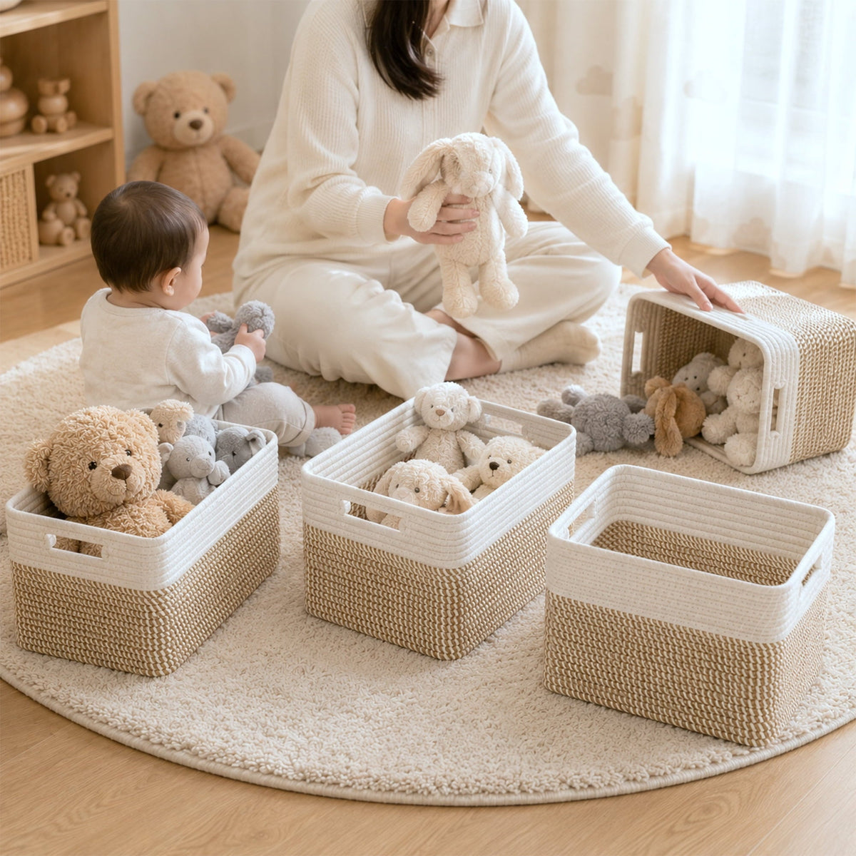 Cotton Rope Storage Baskets, 13 x 10 in, 4 Pack