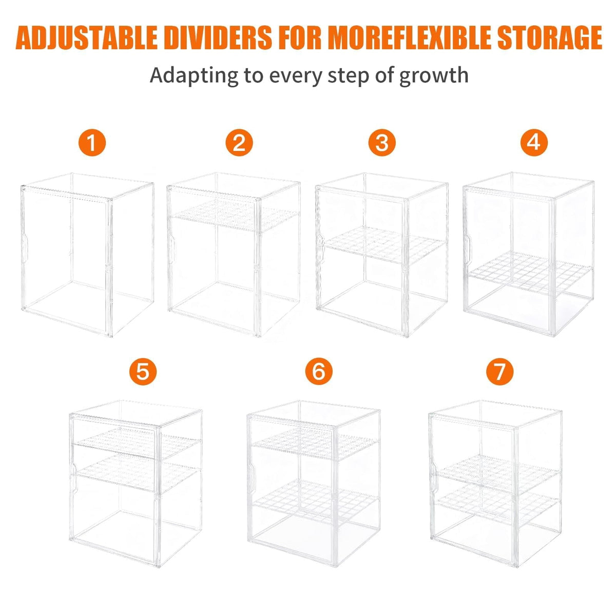 3-Tier Acrylic Bottle Organizer with Adjustable Shelves