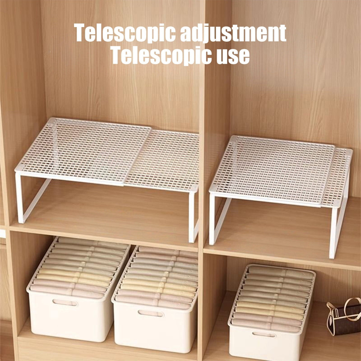 Stackable Metal Shelf Rack, 15 in, White