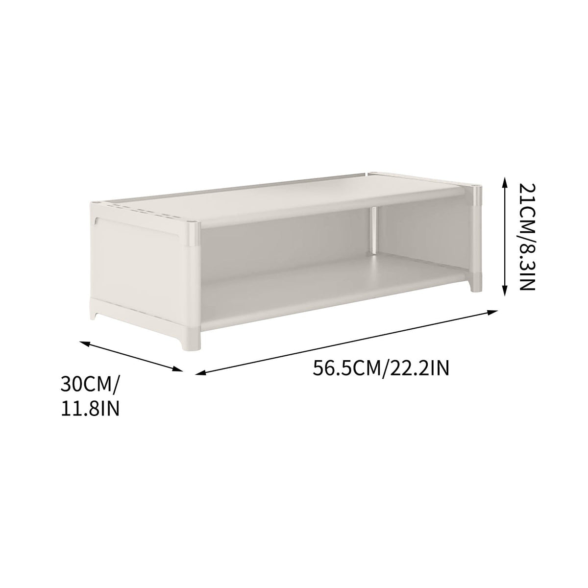 2-Tier Wide Shoe Rack, Stackable, Holds 18 Pairs