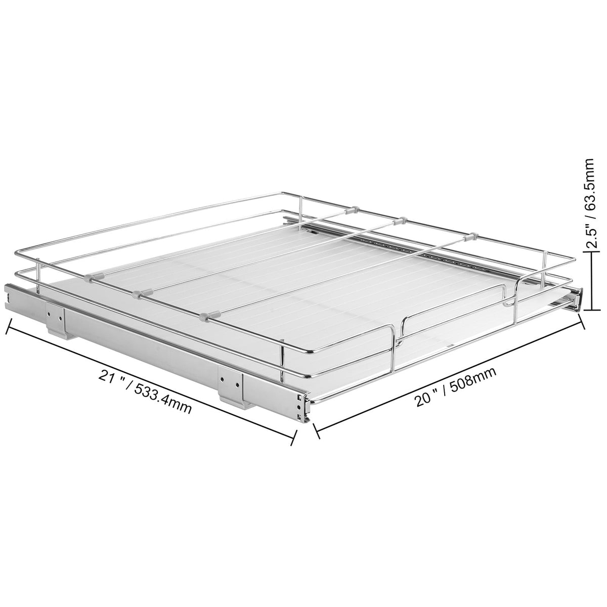 Slide-Out Steel Pantry Shelf, 20 x 21 in