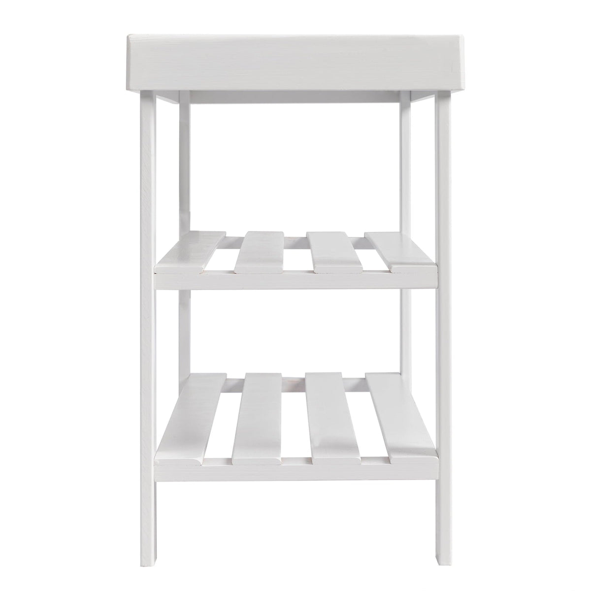 Bamboo Shoe Bench, 3-Tier, 35 in, White