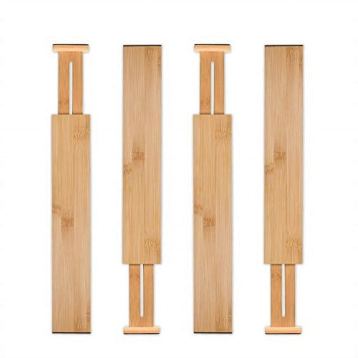 Spring-Loaded Bamboo Drawer Dividers, 4 Pack