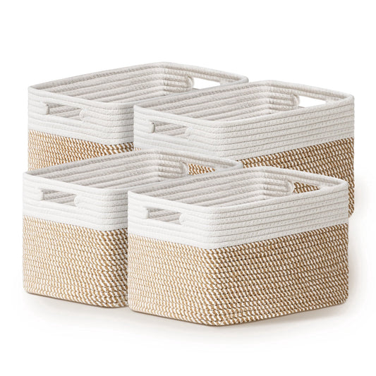 Cotton Rope Storage Baskets, 13 x 10 in, 4 Pack