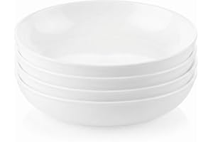 Corelle 4-Pc Versa Bowls for Pasta Salad and More, Service for 4, Durable and Eco-Friendly 30-Oz, Compact Stack Bowl Set, Mic