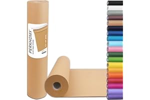 PerkHomy Brown Kraft Paper Roll 17.5" x 1,200" (100') for Gift Wrapping Bulletin Board Craft Art Bouquet Flower Packing Valen