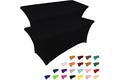 IVAPUPU 2 Pack 6FT Table Cloth for Rectangular Fitted Events Stretch Black Table Covers Washable Spandex Tablecloth Protector