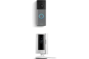Ring Battery Doorbell (newest model), Speckled Gray with Indoor Cam, White