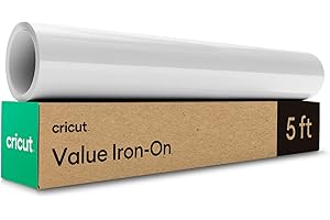 Cricut Value Iron-On, White (12 in x 5 ft)- HTV Heat Transfer Vinyl