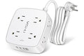 6 Ft Surge Protector Power Strip - 8 Widely Outlets with 4 USB Ports, 3 Side Outlet Extender with 6 Feet Extension Cord, Flat