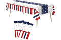 Tbsone 3 Pack 4th of July Patriotic Tablecloth, Disposable Red White and Blue Plastic Table Cloth, USA Party Decorations, Ind