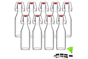 ZEBEIYU Swing Top Glass Bottles 8 oz with Airtight Lids for Home Brewing, Kombucha, Kefir, Vanilla Extract, Beer, Oil, Vinega