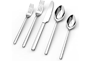 KINGSTONE Silverware Set, 20 Piece Flatware Cutlery Set for 4, 18/10 Stainless Steel Silverware Mirror Polished Dishwasher Sa