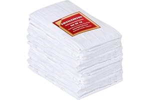Utopia Kitchen White Flour Sack Towels [12 Pack - 28 x 28 Inch] 100% Cotton Tea Towels for Cleaning & Drying - Highly Absorbe