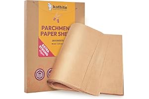 Katbite 200Pcs 12x16 In Unbleached Parchment Paper for Baking, Precut Parchment Paper Sheets, Heavy Duty Flat Baking Paper, H