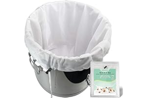 Bellamei Brew Bags Extra Large Reusable 2 Pack 250 Micron Fine Mesh Bag for Fruit Cider Apple Grape Wine Press Drawstring Str