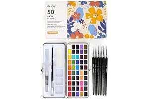 Grabie 50 Colors Watercolor Paint Set, Detail Paint Brush Included, Watercolor Paints, Painting Sets, Art Supplies for Painti