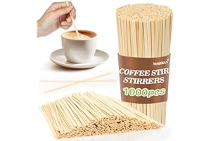MAQIHAN 1000pcs Sip Stirrers - Bamboo Coffee Stir Sticks Disposable Hot Drink Beverage Stirring Swizzle Stir Sticks For Coffe