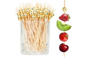 200PCS Cocktail Picks, Fancy Toothpicks for Appetizers, Decorative Skewers for Appetizers Drinks Party Fruit, 4.7 Inch Long W
