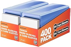 400 Pack Card Sleeves Hard Plastic, Arjiekwei 3"X4" Baseball Cards Protectors Plastic, Premium Card Holder for Trading Sports