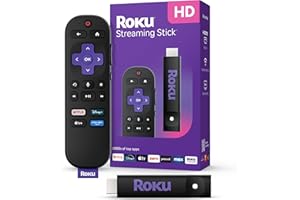 Roku Streaming Stick HD — HD Streaming Device for TV with Roku Voice Remote, Free & Live TV