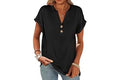 ANRABESS Womens Short Sleeve Henley Tops V Neck Dressy Casual Blouses Summer Trendy Tee Shirts 2026 Vacation Fashion Clothes