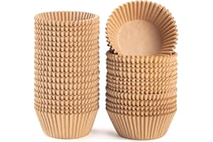 Caperci Standard Natural Cupcake Liners 500 Count, No Smell, Grease-Proof Paper Muffin Liners, Food-grade Baking Cups for Cup