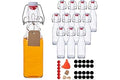 UrSpeedtekLive 12 Pack 8.5oz Swing Top Glass Bottles, 250ML Square Bottles with Airtight Stoppers for Kombucha, Kefir, Vanill
