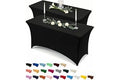 Utopia Kitchen Spandex Tablecloth 2 Pack [6FT, Black] Tight, Fitted, Washable and Wrinkle Resistant Stretch Rectangular Patio