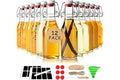 Ruckae 12 Pack 8.5oz Swing Top Glass Bottles with Lids Kombucha Coquito Flip Top Glass Bottle for Syrup Vanilla Extract Brew