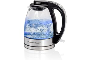 Hamilton Beach Electric Tea Kettle, Water Boiler & Heater, 1 Liter, 1500 Watts for Fast Boiling, BPA Free, Cordless Serving