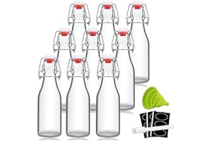 YEBODA 8oz Swing Top Bottles - Glass Beer Bottle with Airtight Rubber Seal Flip Caps for Home Brewing Kombucha, Beverages, Oi