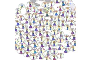 Beadsland 1440pcs Flat Back Crystal Rhinestones Round Gems for Nail Art and Craft Glue Fix, CrystalAB, SS20, 4.6-4.8mm
