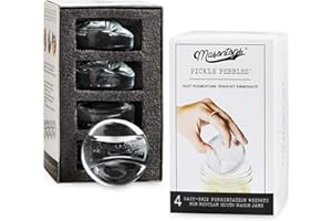 Masontops Pickle Pebble Glass Fermenting Weights - Pickling Fermentation Weight Set - Small Mouth Size For Mason Jar Fermenta