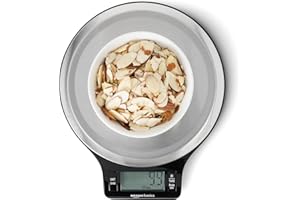 Basics Digital Kitchen Scale with LCD Display, Tare Function, Multiple Units, Weighs up to 11 Pounds, Batteries Includ