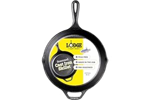 Lodge Seasoned Cast Iron Skillet 10.25 Inches - PFAS-Free, Non-Toxic Cookware - Use with an Oven, Stove, Grill, or Campfire