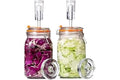 JILLMO Wide Mouth Glass Fermentation Jar with Airlock & Glass Weight, 1.5L Fermenting Jar for Sauerkraut, Kimchi, Pickles & M