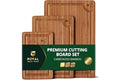 ROYAL CRAFT WOOD Wooden Cutting Boards for Kitchen Meal Prep & Serving - Non Toxic Bamboo Wood Cutting Board Set with Deep Ju