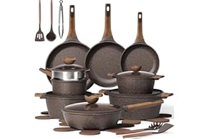 CAROTE 26PCS Pots and Pans Set Non Stick, Cookware Set Pots and Pans Induction Cook Ware, Nonstick Kitchen Cooking, PFOA Free
