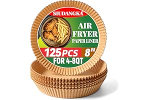 SIUDANGKA Air Fryer Liners for Ninja Air Fryer, 125 Pcs Disposable Paper Liner for most 4-8QT AirFryer
