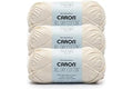 Caron All Day Cotton - 3 Pack of 173 Yards/3.52 oz Cream 100% Mercerized Cotton Yarn