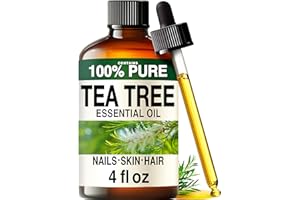 100% Pure Tea Tree Oil - 4 Fl Oz Tea Tree Essential Oil for Hair, Skin, Diffuser, Aromatherapy & DIY Soap Making Scent