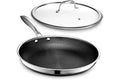 HexClad 12 Inch Hybrid Nonstick Frying Pan with Lid, Stay-Cool Handle, Dishwasher and Oven Safe, Induction Ready, Frying Pan