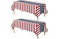 OHOME 4th of July Decorations - Patriotic American Flag Plastic Tablecloth for 250th Anniversary | Fourth of July Accessories