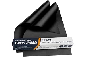 Oven Liners for Bottom of Oven - 2 Pack Large Heavy Duty Mats, 17”x25” Non-Stick Reusable Liner for Electric, Gas, Toaster Ov