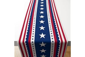 OHOME 4th of July Decorations - Patriotic USA Stars Table Runner for Home | Memorial Day Decorations - Fourth of July Accesso