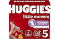 Huggies Size 5 Diapers, Little Movers Baby Diapers, Size 5 (27+ lbs), 132 Count (2 Packs of 66), Packaging May Vary