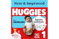 Huggies Size 1 Diapers, Little Snugglers Baby Diapers, Size 1 (8-14 lbs), 96 Count, Packaging May Vary