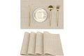 Leetaltree Beige Placemats Set of 4 - Heat-Resistant, Non-Slip Table Mats, Washable Woven Vinyl for Indoor & Outdoor Dining