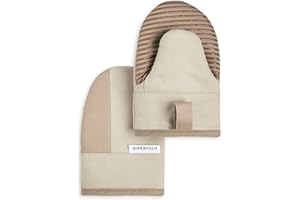 KitchenAid Beacon Two-Tone Non-Slip Mini Oven Mitt Set, Milkshake/Beige, 5.5"x8", 2 Piece